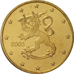 Финляндия 50 евроцентов 2005 год - Герб Финляндии aUNC