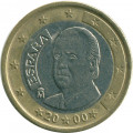 Испания 1 евро 2000 год - Хуан Карлос I