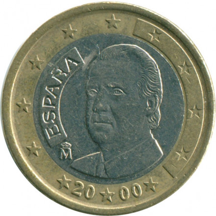 Испания 1 евро 2000 год - Хуан Карлос I