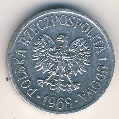 Польша 5 грошей 1968 год