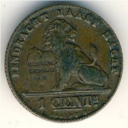Бельгия 1 сантим 1912 год DER BELGEN