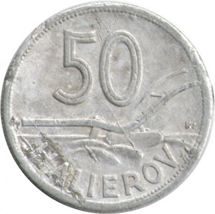 Словакия 50 геллеров 1943 год - F