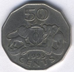 Свазиленд 50 центов 1993 год