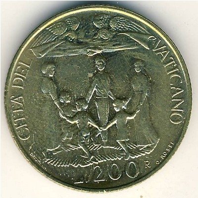 Ватикан 200 лир 1996 год