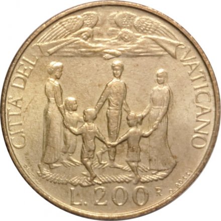 Ватикан 200 лир 1996 год