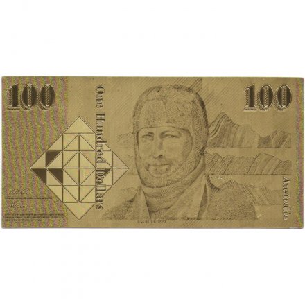 Сувенирная банкнота Австралия 100 долларов 1984-1992 год (золотые) - UNC