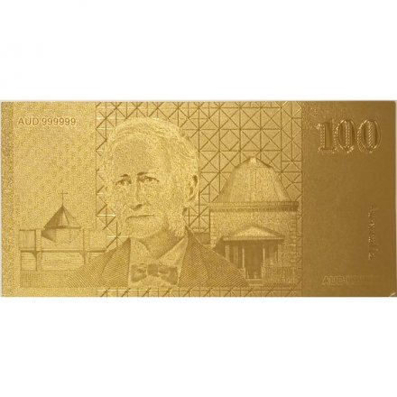 Сувенирная банкнота Австралия 100 долларов 1984-1992 год (золотые) - UNC
