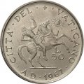 Ватикан 50 лир 1967 год - Папа Павел VI