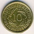 Веймарская республика 10 рейхспфеннигов 1935 год (J)
