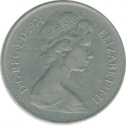 Великобритания 10 новых пенсов 1974 год