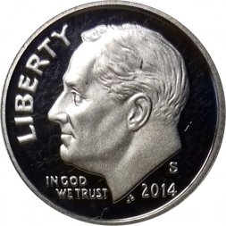 США 1 дайм (10 центов) 2014 год - Франклин Рузвельт (S)