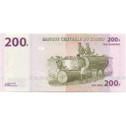 Конго 200 франков 2022 год - Крестьянин. Барабаны локоле UNC