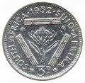 ЮАР 3 пенса 1952 год