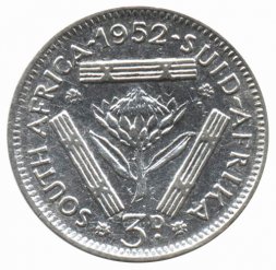 ЮАР 3 пенса 1952 год