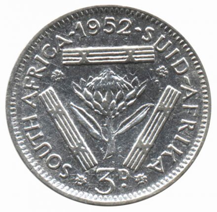 ЮАР 3 пенса 1952 год