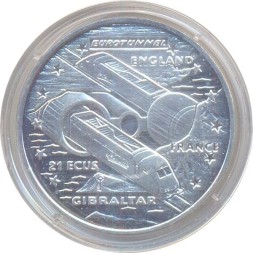 Гибралтар 21 экю 1993 год - Евротоннель
