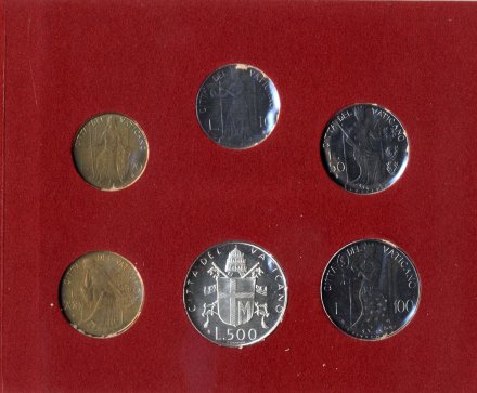 Набор из 6 монет Ватикана 1980 года - Папа Иоанн Павел II