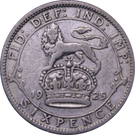Великобритания 6 пенсов 1925 год