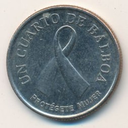 Монета Панама 1/4 бальбоа 2008 год - Борьба с раком молочной железы