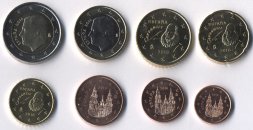 Набор из 8 евромонет Испании 2016 год