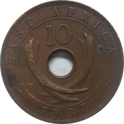 Восточная Африка 10 центов 1937 год (KN)