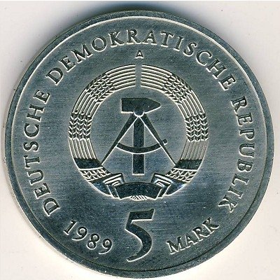 ГДР 5 марок 1989 год