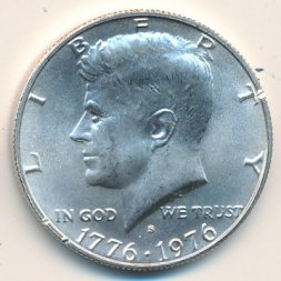США 1/2 доллара 1976 год - 200-летие Независимости (серебро) (BU, S)