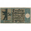 Германия (нотгельд) 50 пфеннигов 1921 год - Серия &quot;Районы Берлина&quot;. Пренцлауэр-Берг. Мюленберг перед воротами Пренцлауэра в 1822 году (вид 4) - VF