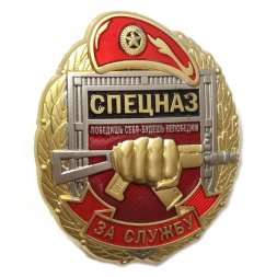 Знак "За службу в Спецназе Росгвардии", с удостоверением