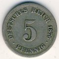 Германия 5 пфеннигов 1876 год (C)