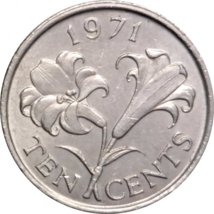 Бермудские острова 10 центов 1971 год