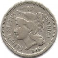 США 3 цента 1865 год - Three Cent Nickel