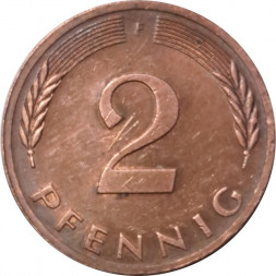 ФРГ 2 пфеннига 1979 год - F