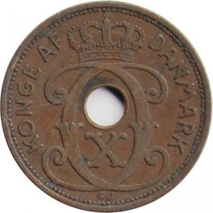 Дания 2 эре 1930 год - Король Кристиан X