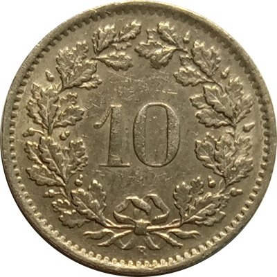 Швейцария 10 раппенов 1969 год