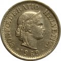 Швейцария 10 раппенов 1969 год
