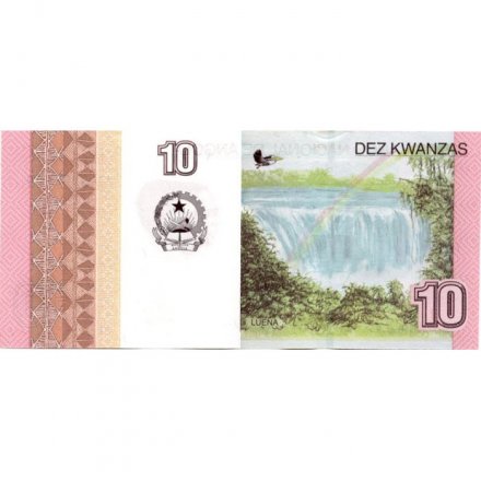 Ангола 10 кванза 2012 год - Президенты. Водопад Луэна и герб UNC