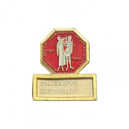 Значок Италия. Riunioni medico chirurgiche internazionali, Torino 1961. Международные хирургические медицинские встречи, Турин