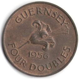 Монета Гернси 4 дубля 1956 год