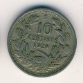 Чили 10 сентаво 1928 год