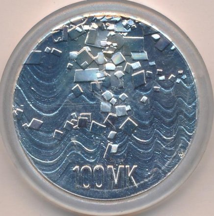 Финляндия 100 марок 1992 год - 75 лет независимости Финляндии