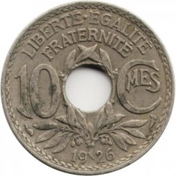 Франция 10 сантимов 1926 год