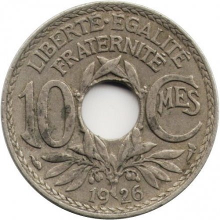 Франция 10 сантимов 1926 год