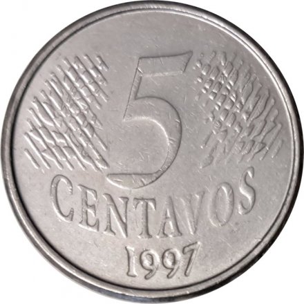 Бразилия 5 сентаво 1997 год
