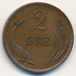 Дания 2 эре 1902 год - Король Кристиан IX