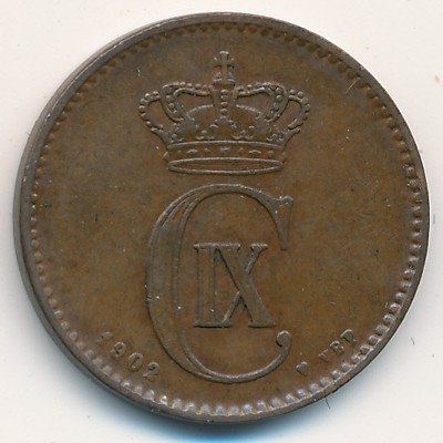 Дания 2 эре 1902 год - Король Кристиан IX