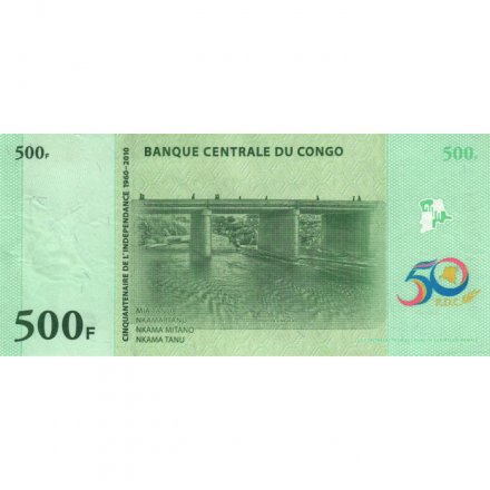 Конго 500 франков 2010 год - 50 лет независимости ДР Конго (1960-2010) - XF-