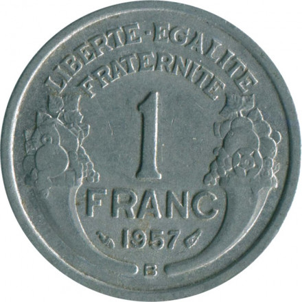 Франция 1 франк 1957 год (B)