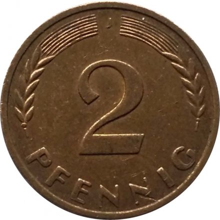 ФРГ 2 пфеннига 1968 год (J) (магнитная)