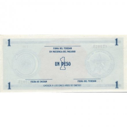 Куба 1 песо (валютный сертификат) 1985 год (серия C) - Герб. Номинал UNC